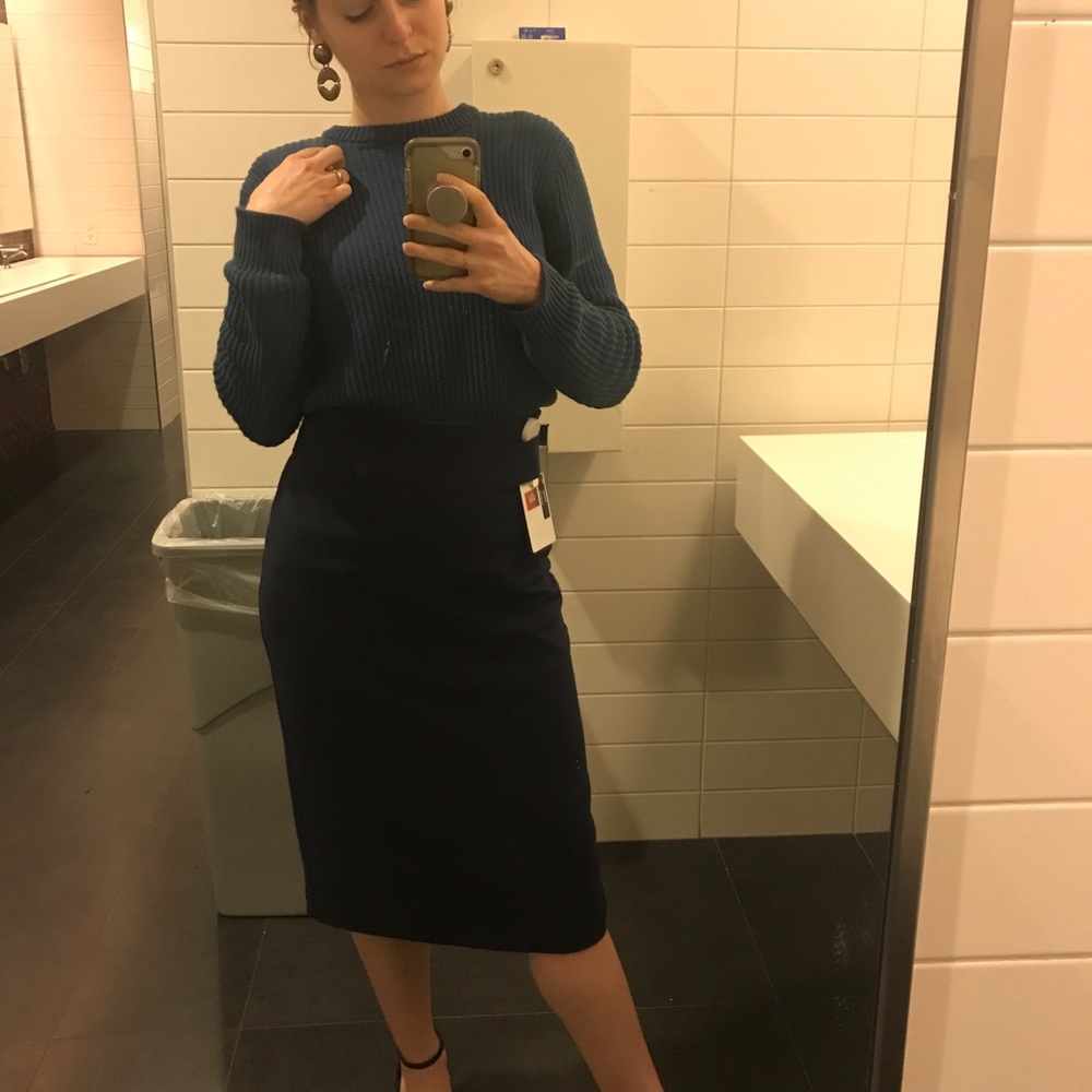 BOGO Blue Emma High Waisted Pencil Skirt